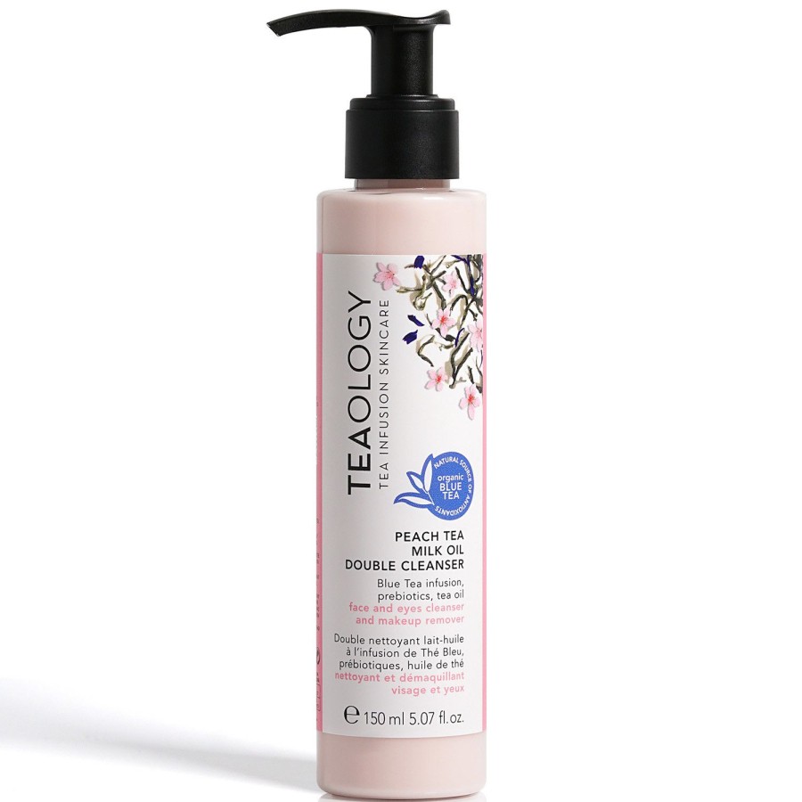 Beauty TEAOLOGY Face Cleansers | Face And Eye Cleansing Milk-Oil With Blue Tea Infusion Pink