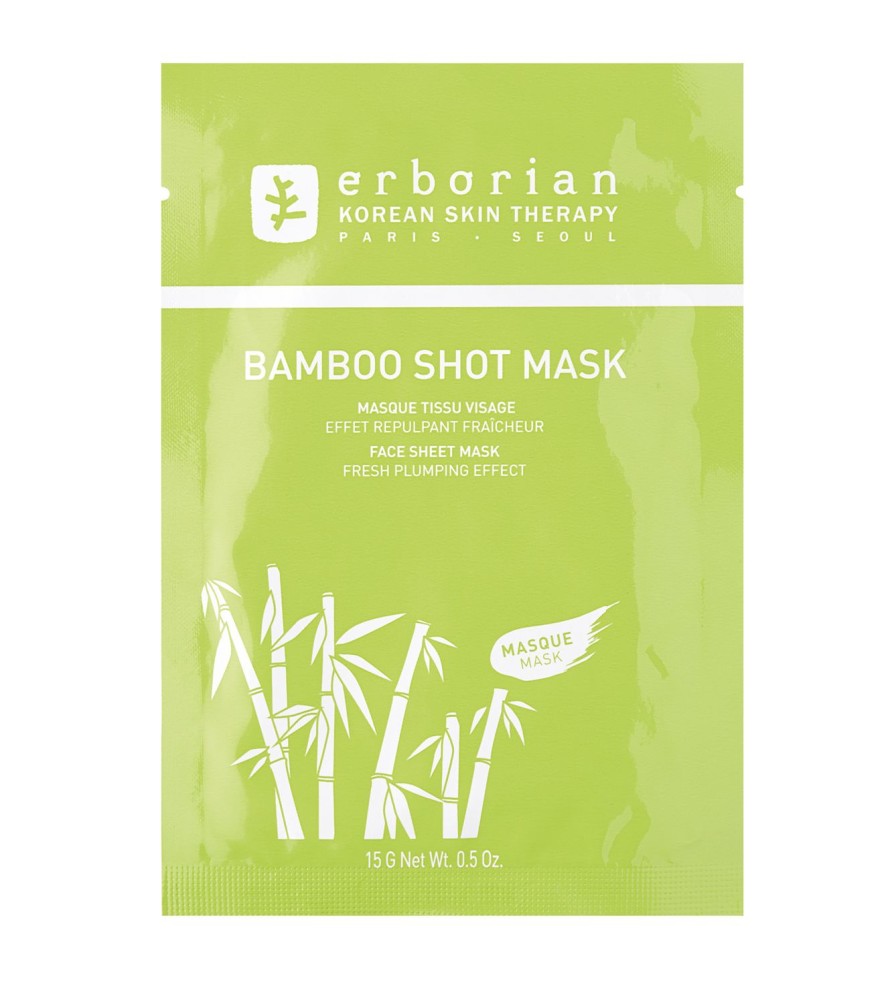 Beauty ERBORIAN Face Masks | Bamboo Shot Mask - Moisturizing Tissue Mask Light Green