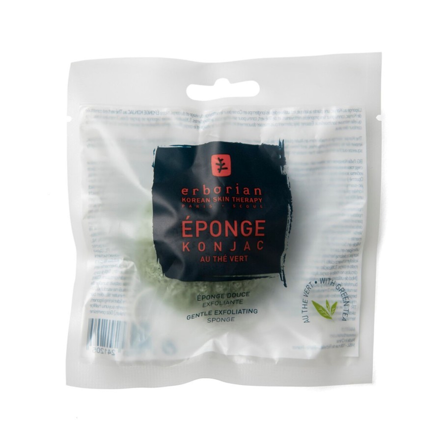 Beauty ERBORIAN Face Cleansers | Green Tea Konjac Sponge Transparent