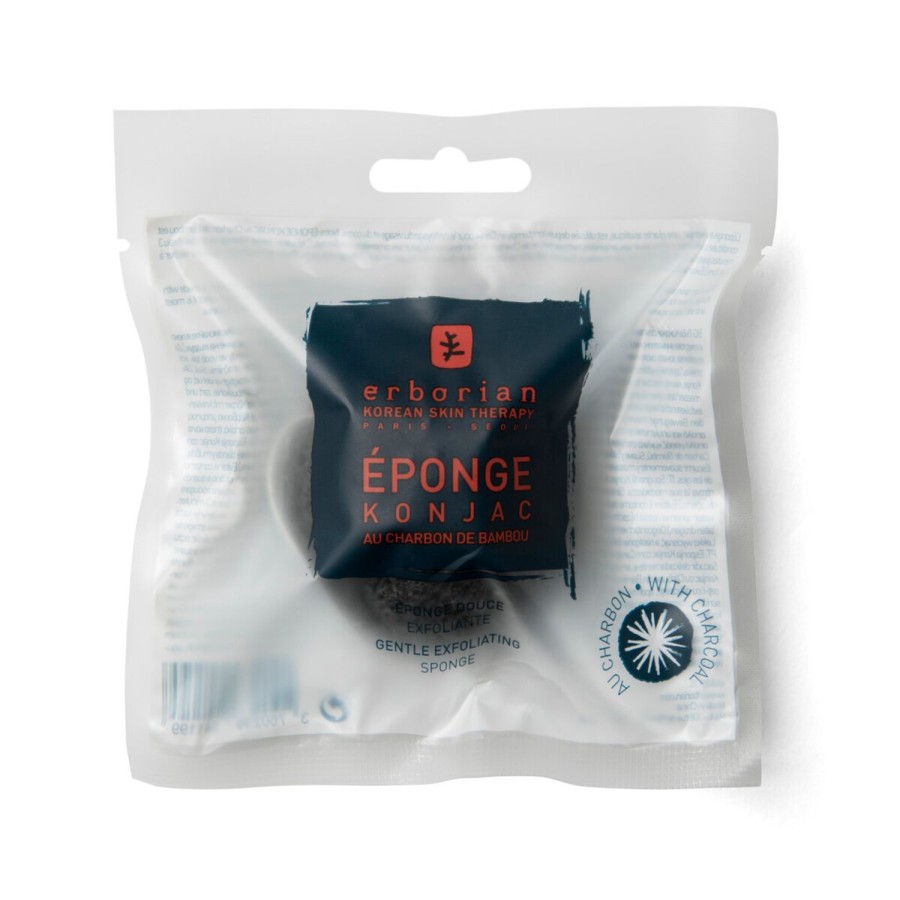 Beauty ERBORIAN Face Cleansers | Charcoal Konjac Sponge Transparent