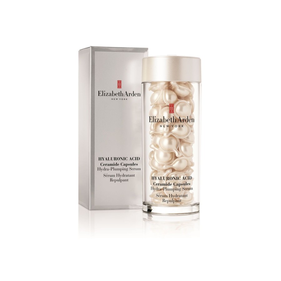 Beauty ELIZABETH ARDEN Face Masks | Hyaluronic Acid Ceramide Capsule Hydra-Plumping Serum, 60 Capsules Silver Grey