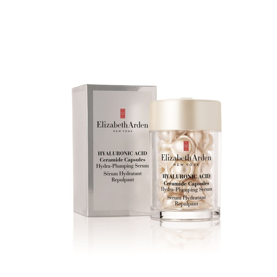 Beauty ELIZABETH ARDEN Face Masks | Hyaluronic Acid Ceramide Capsule Hydra-Plumping Serum, 30 Capsules Silver Grey