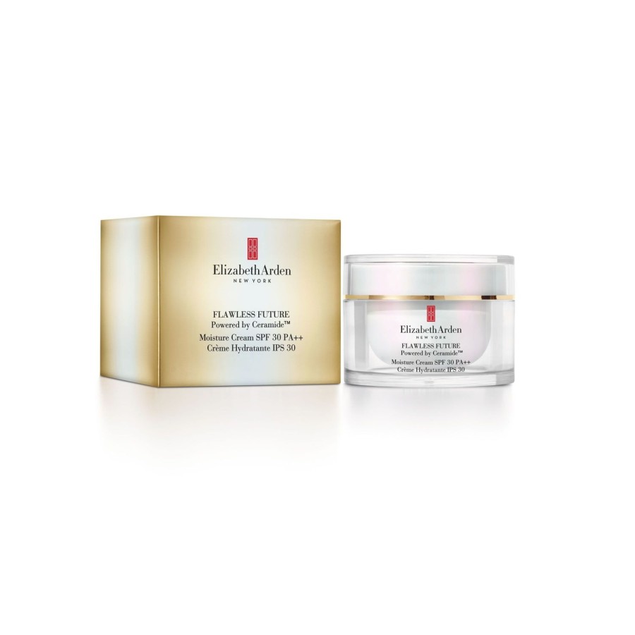 Beauty ELIZABETH ARDEN Moisturizers | Flawless Future Ceramide Spf 30 Moisture Cream Sunscreen 50 Ml Golden Yellow